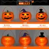 Lâmpada de abóbora de Halloween crianças feita à mão DIY saco de material para fazer portátil luminoso jardim de infância brinquedos decorativos atacado