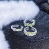 Anel Aberto Borboleta Pequena Esmalte Verde Fresco Gotejamento de Óleo Design de Nicho Único Alto Senso Anel para Festa de Estudantes Mulheres