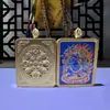 Pintura Thangka Dorada de las Vidas Pasadas y Presentes de Zaki Lam, los Ocho Zorros Guardianes, Pintura Thangka Semipintada a Mano sobre Lienzo