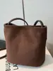 Bolso Cubo Nuevo de Otoño 2025, Gamuza Mate Elegante para Mujer, Nicho de Lujo Ligero, Gran Capacidad, Retro, de Hombro Único, Cruzado