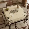 Nuevo Mantel Cuadrado Estilo Chino, Lavable, Impermeable, Resistente al Aceite, Mantel Cuadrado de PVC para Mesa de Comedor, Sensación de Lujo Ligero de Gama Alta, Mantel de los Ocho Inmortales