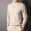 Suéter de Punto para Hombre de Manga Corta, Color Sólido Otoño, Corte Ajustado, Cuello Redondo, Versátil, Ropa de Punto para Negocios, Capa Base para Hombre