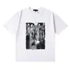 25Ss High Street Marca Roxa Marca Americana Tendência Manga Curta Solta Retrô Casual Camiseta Casal Mesmo Estilo