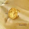 Anillo de acero de titanio con personalidad de moda europea y americana, anillo de nicho con plisado geométrico redondo de 18 quilates de alto sentido, joyería al por mayor