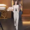 Elegante y juvenil traje de moda para mujer, nuevo estilo primavera y otoño 2026, conjunto de dos piezas con chaqueta y pantalón de pierna ancha