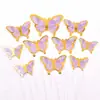 Decoración para Pastel de Cumpleaños Enchufe Mariposa Bronceada Inserto para Pastel Celebridad de Internet Repostería Postre Mariposas Adorno de Vestir
