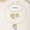 Collar y Pendientes Cruzados Personalizados con Colgante de Círculo Geométrico, Elegante Set de Joyería Nuevo Versátil y Sencillo para Regalo