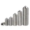 Tornillo de cabeza hexagonal con punta cónica para posicionamiento preciso y acoplamiento seguro, adecuado para manguitos de eje y engranajes para prevenir aflojamiento y asegurar la fijación