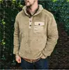 2023 Nueva Estación Independiente Transfronteriza Europea y Americana Otoño/Invierno Sudadera Casual de Franela con Felpa y Bolsillo con Botones