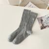 Calcetines de ballet con lazo bordado para mujer, calcetines finos de moda para mujer, calcetines de tiras apiladas sin hueso de color liso.
