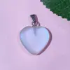 Venda quente transfronteiriça amor 20mm pingente pedra de cristal natural coração formato de coração de pêssego colar acessórios de joias artesanais diy
