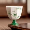 Taza de Té de Bambú Verde Pintada a Mano Taza Maestra de Alta Gama Personal Especial Juego de Té Kung Fu Taza Individual de Cerámica Taza de Té Taza Alta