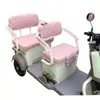 Lavable a Máquina Nuevo Antideslizante Eléctrico Triciclo Semi-cerrado Cojín de Asiento Lavable a Máquina Transpirable Cubierta Todas las Estaciones Universal Rosa