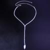 AliExpress Hot-selling de alta qualidade gota de água colar de zircão Europeu e Americano moda de luxo cheio de diamante clavícula cadeia colar transfronteiriço