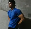 Camiseta de Verano para Hombre, Ajuste en la Cintura, Puño Ajustado, Fitness, Deportes, Cuello Pequeño, Manga Corta, Hombro Acolchado, Cuello Redondo, Corte Ajustado, Manga de Tres Partes