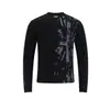 T1302 High Street Retrô Americano Outono Unissex Estilo de Rua Versão de Fusão Design Estampado Camiseta de Manga Longa Camada Base Masculina