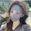 Máscara Solar Facial Feminina Anti-UV Verão Equitação Máscara Solar Proteção Facial Respirável Seda Gelo Rosto Gini
