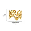 Moda Europeia e Americana estilo ins anel simples de aço titânio banhado a ouro 18K anel geométrico irregular de aço inoxidável sensação de linha