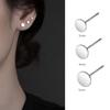 Pendientes Redondos Pequeños de Plata Esterlina S999 Pendientes Simples de Pin con Abertura Exquisitos Pequeños Versátiles Pendientes de Moda de Alta Gama