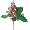 Set Navideño Combinado de Gran Venta Transfronteriza Fruta de Acebo Rojo Flor de Pino Bayas Ramo de Agujas de Pino Caja de Regalo Accesorios de Decoración Festiva