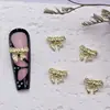 Influenciador Mesmo Estilo Liga de Metal Laço Decorações para Unhas Artísticas Japonês Versátil Gravata Borboleta Tamanho Pequeno Acessórios para Pontas de Unha