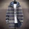 Amazon Impresión Digital 3D Ropa de Abrigo de Invierno Cárdigan Estampado con Capucha para Hombre Forro Polar Engrosado Juventud 2025 Cortavientos