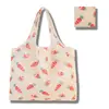 Sacola de Compras Dobrável, Bolsa Quadrada de Tecido Floral, Bolsa Tote Portátil e Resistente, Sacola Ecológica para Compras de Supermercado, Bolsa Impermeável para Armazenamento