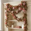 Amazon Enredadera de Rosas Artificiales Decoración del Hogar Hoja de Arce Artificial Decoración de Fiesta Enredadera de Hojas de Dinero Artificiales de Otoño