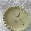 Colar Clássico Saturno Zircônia Pérola Luxo Leve Nicho Pérola Diamante Planeta Pérola do Taiti Versátil Mulheres