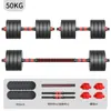 Halteres para fitness doméstico masculino, par de 2kg e 5kg, conjunto de equipamentos de exercício, barra e halteres combinados com peso ajustável