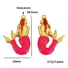Acero Inoxidable 3D Sólido Goteo de Aceite Colorido Colgante de Sirena DIY Collar Bolsa Llavero Colgante Accesorios Mayoreo