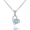 Sonido rápido de sacudida de manos Red Social transmisiones en vivo explosiones colgante de amor collar femenino imitación moissanita forma de corazón cadena de clavícula joyería venta directa