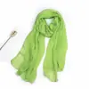 Cachecol de Outono e Inverno Novo Estilo Coreano Grande Cachecol de Seda Cor Pura Toalha de Praia de Seda Imitação Cachecol Feminino Cachecol de Chiffon Plissado de Seda