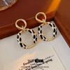 Pendientes de plata de ley vintage de la época medieval con diamantes y aceite de leopardo, ligeros, de lujo y personalizados para mujer.