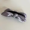 Presilha Banana Rosa de Orelha de Coelho Dupla Face Coreana com Laço de Cetim 3D Estilo Ballet para Rabo de Cavalo Coque