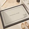 Alfombrilla de Baño Moderna Minimalista de Barro de Diatomeas Suave Felpudo Antideslizante de Secado Rápido para Puerta de Baño Felpudo Absorbente de Agua para Inodoro