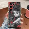 Capa para Celular Samsung S26Ultra A90 Bela Adormecida S25 Adequada Capa Protetora Fosca S24 Capa Macia Tpu Flor de Beleza