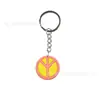 Serie Amor y Paz Dibujo Animado de Flores Llavero PVC Silicona Llavero Colgante de Bolso Regalo Llavero Lindo