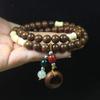 Nuevo Pulsera de Sándalo Verde Estilo Chino Bambú Mori Multicírculo Juego Cultural de Mano Femenino Ratón Dorado Púrpura Placa Bodhi Pulsera de Cuentas para Jugar