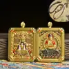Collar con Colgante Thangka Tridimensional de Doble Cara al por Mayor Montaña Wutai Dragón Cinco Señores Ocho Grandes Dioses Guardianes Colgante Chapado Conservador de Color