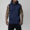 Colete Esportivo Masculino de Verão para Corrida ao Ar Livre Fitness Secagem Rápida com Capuz Sem Mangas Slim Fit em Estoque