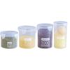 Frasco de plástico transparente para alimentos, hermético y resistente a la humedad, ideal para almacenar granos de cocina y hogar.