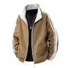 Chaqueta de dos tonos con cuello alto para hombre, nuevo estilo primavera/otoño, estilo americano, elegante y casual, adecuada para parejas, top versátil de moda