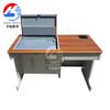 Escritorio plegable para computadora comercial nuevo de acero con cajón pantalla host oculto de acero inoxidable escritorio individual