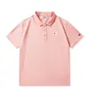 Camisa polo de algodão 220g com bordado graffiti Champion, novo estilo de verão para homens e mulheres, camiseta casual esportiva com gola polo