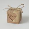 Caja de Dulces Distintiva Vintage DIY Papel Kraft amor Caja de Dulces Grano de Madera Corazón Hueco