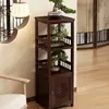 Nuevo soporte cuadrado de bambú estilo chino para flores, estante de almacenamiento de varios niveles para el suelo, estante de almacenamiento para sala de estar, soporte para flores de interior