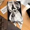 Bufanda Larga Pequeña de Seda para Mujer Verano Cuello Elegante Moda Corbata Cinta para el Cabello Bolsa Diadema Combinación Camisa Cinturón de Cuello Cinturón