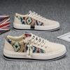 Tênis de veludo cotelê, palha de estudante, sapatos masculinos, 2025, novos, primavera, sapatos casuais de pescador, sapatos masculinos de cano baixo
