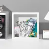 Porta-Retrato Fragmento de Tempo Porta-Ingressos Caixa de Armazenamento para Ingressos de Cinema e Shows, Grande Ornamento Branco para Pendurar na Parede, Lembrança